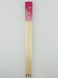 Two 11" wooden mini stretcher bars with a pink packaging label on a white background