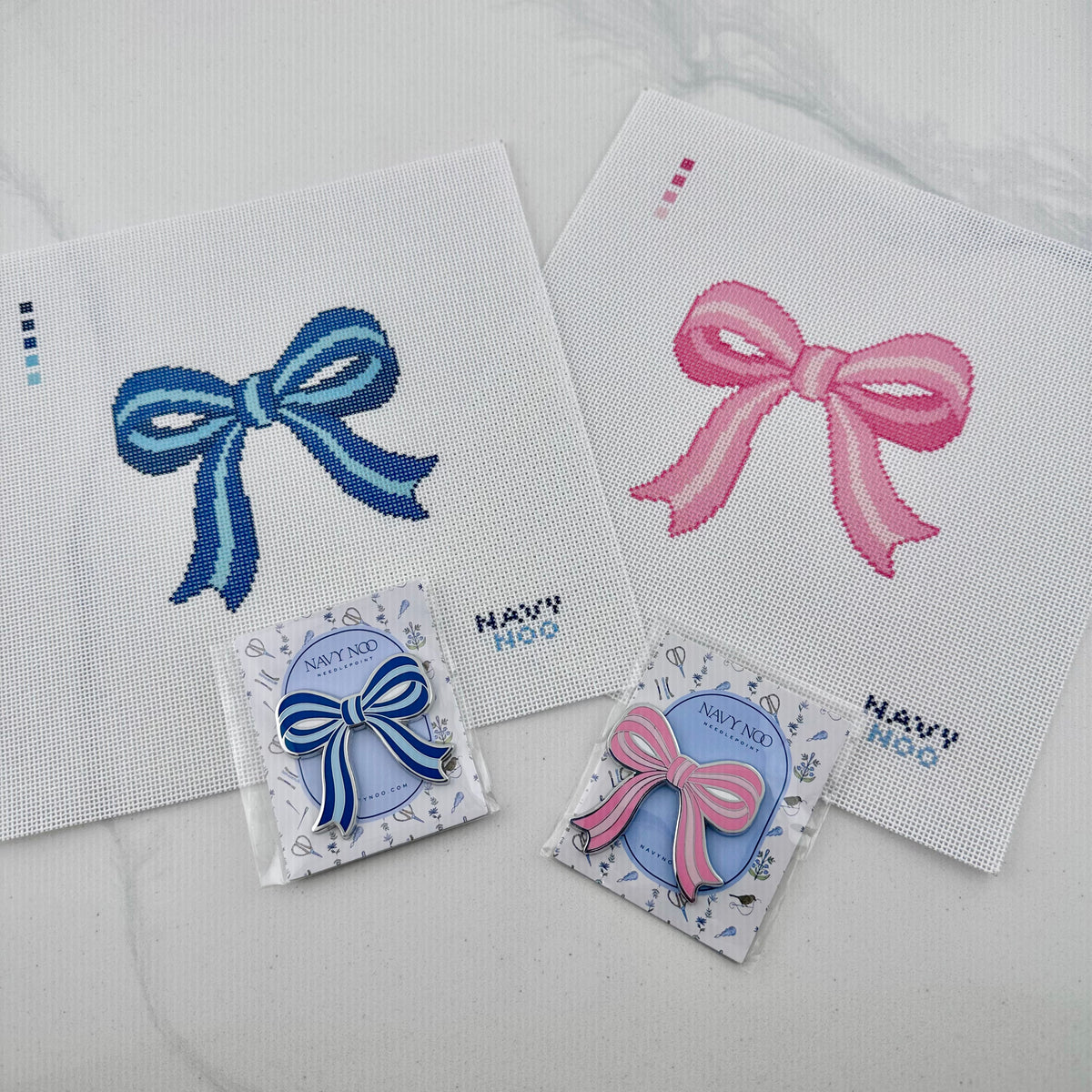 Navy Bow Canvas