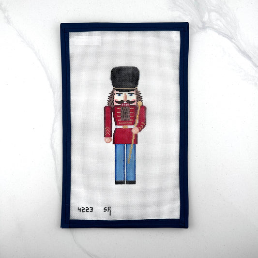 susan roberts band major nutcracker canvas, 18 mesh, 6.5" high lying flat on white background