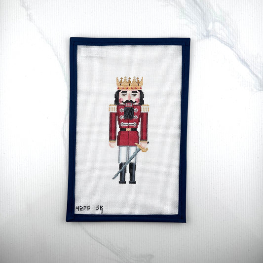 susan roberts red prince nutcracker canvas, 18 mesh, 6.5" high lying flat on white background