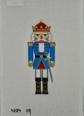 susan roberts aqua king nutcracker canvas, 18 mesh, 6.5" high lying flat on white background